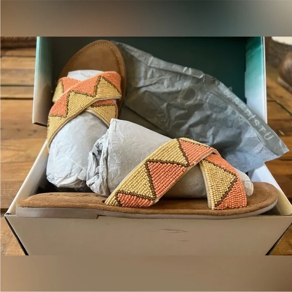 BED STU Roan Bahama Beaded Slide Sandals NWOT 7.5 - Picture 4 of 15